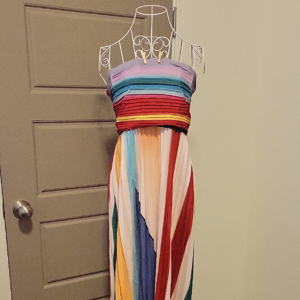 Vibrant Multicolor Strapless Dress